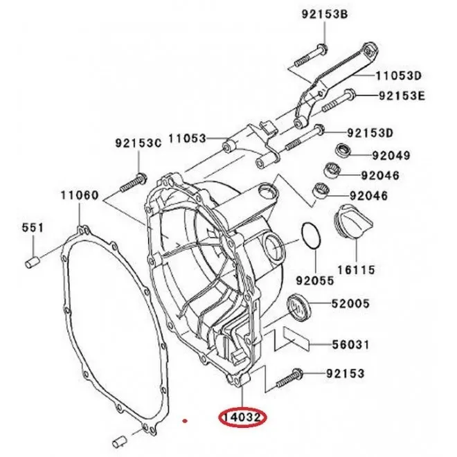 Achat carter embrayage droit zx6r 140320037  KAWASAKI  MOTOSHOP 35
