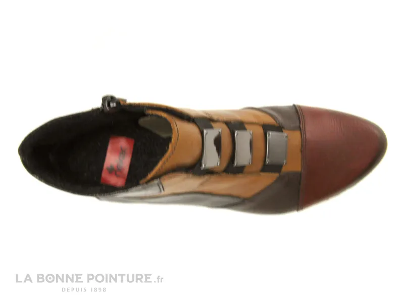 Achat chaussures Rieker Femme Boots, vente Rieker Y0764-35 - Bordeaux Camel Marron noir - Bottine Femme