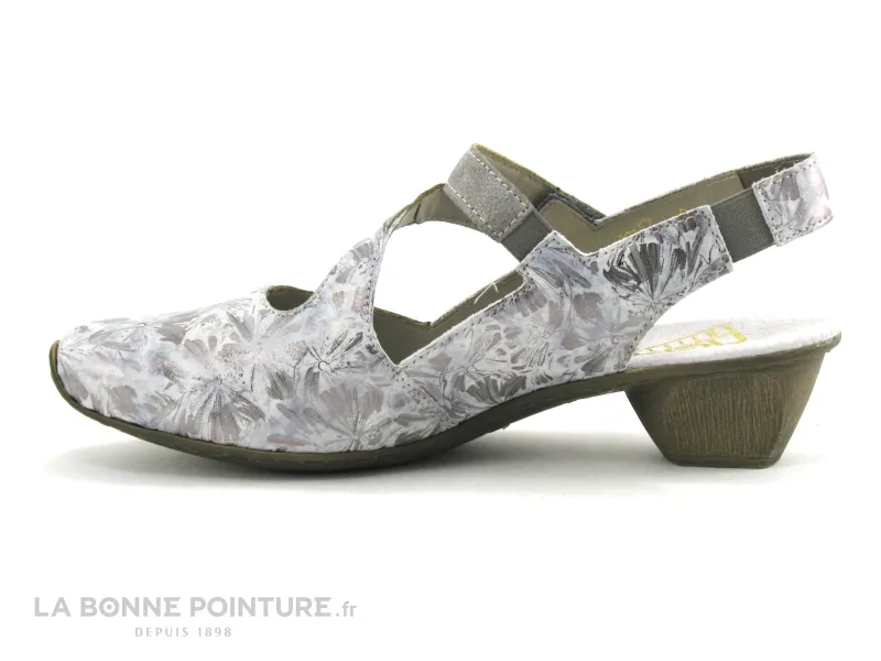 Achat chaussures Rieker Femme Bout fermé, vente Rieker 49787-90 - Gris - Gris metallic - Escarpin bride arriere