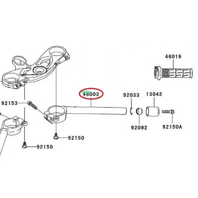 Achat demi guidon droit zx6r 460030068  KAWASAKI  MOTOSHOP 35