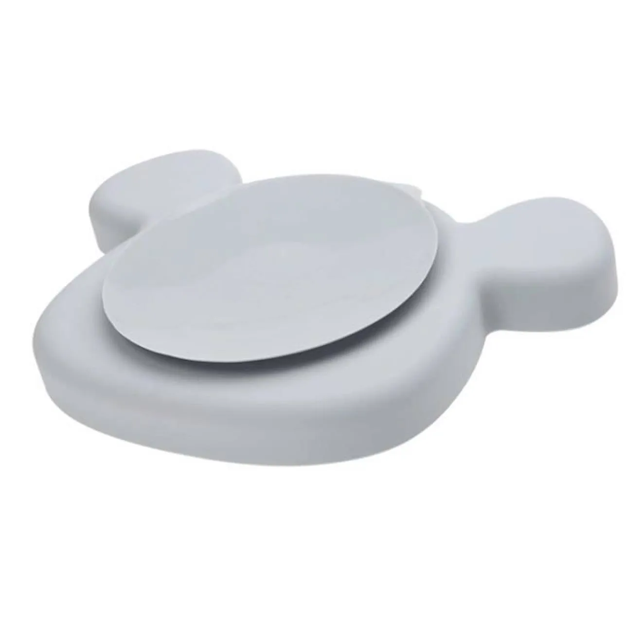 Assiette à compartiments ventousée en silicone Gris - LASSIG gris - 