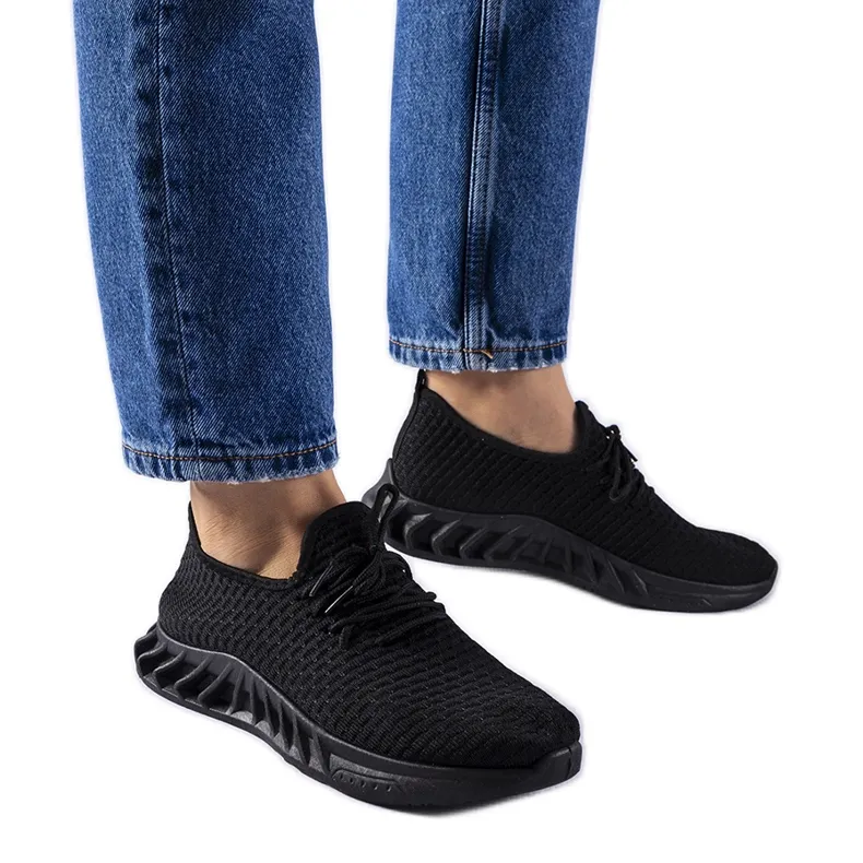 Baskets en tissu noir Derek le noir