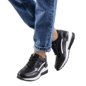 Baskets Veloso en cuir noir le noir