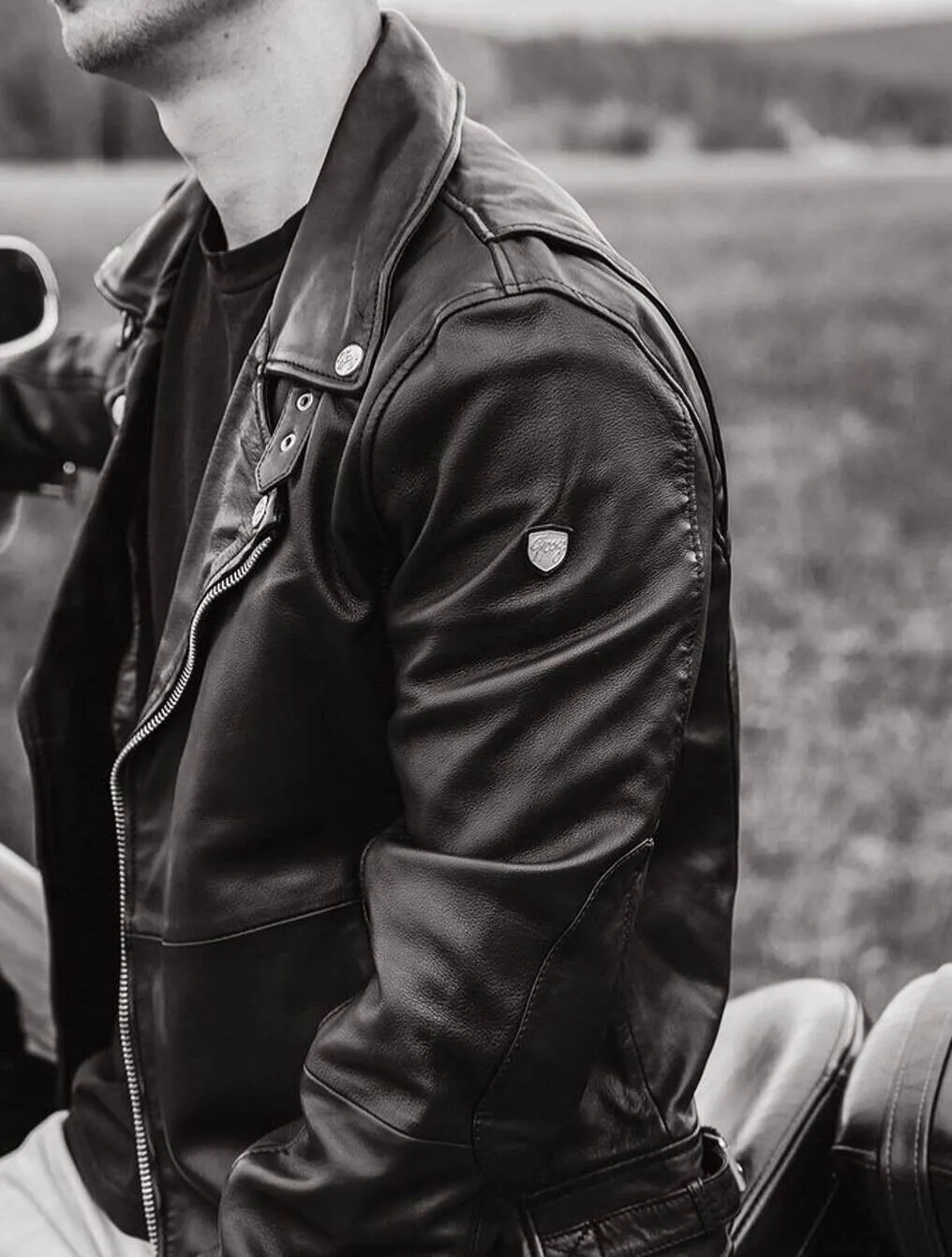 Blouson cuir homme biker noir