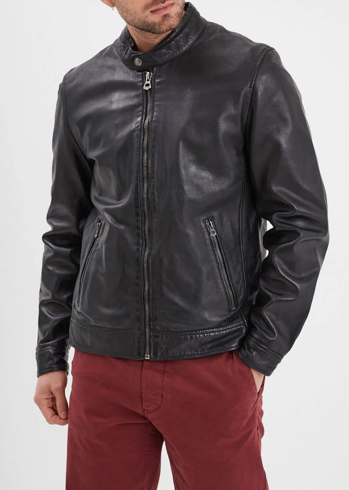 Blouson cuir homme noir