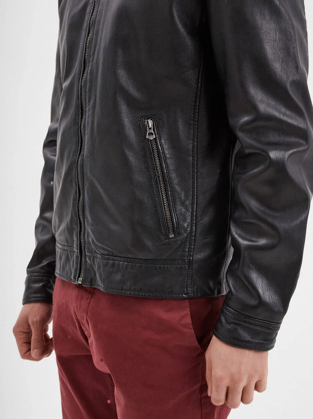 Blouson cuir homme noir
