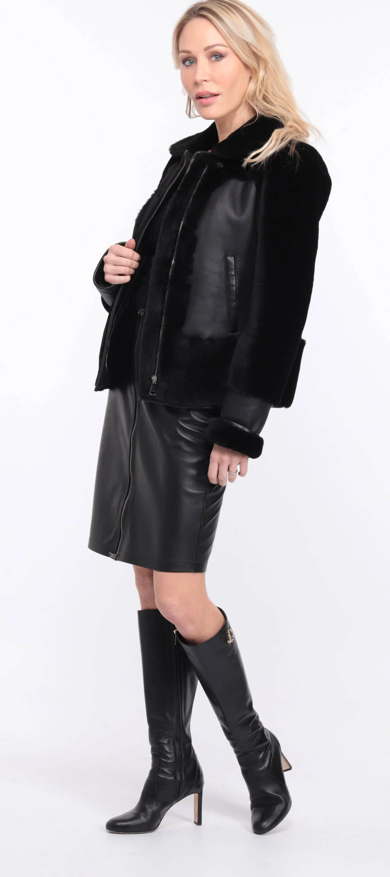 Blouson mouton noir
