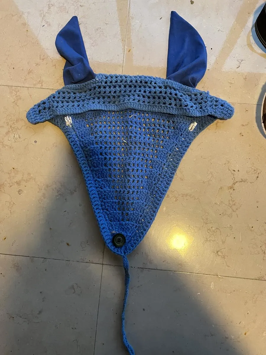 bonnet long bleu