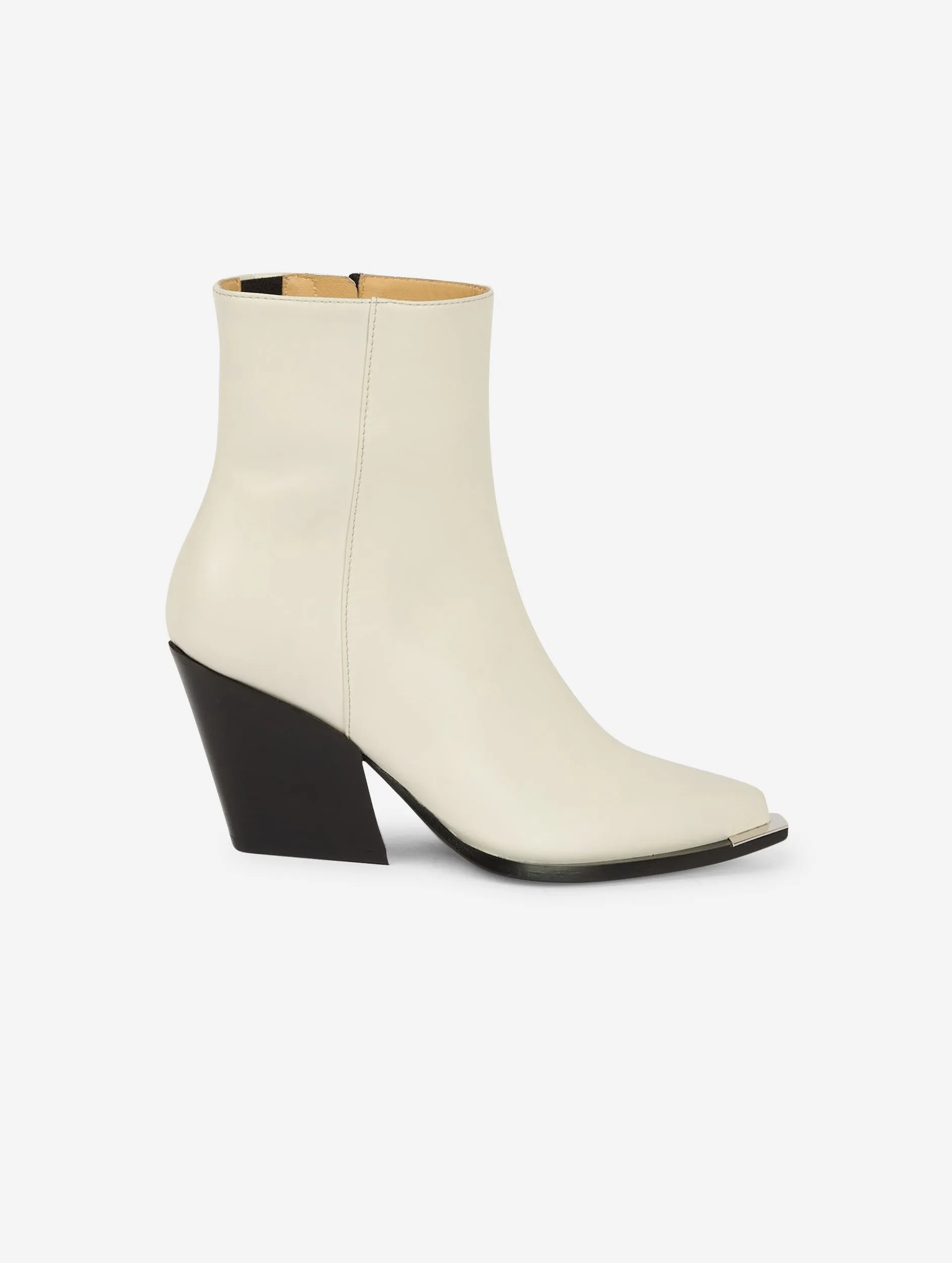 Boots en cuir ivoire