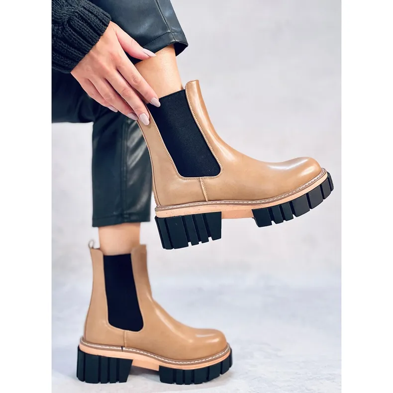 Bottines Chelsea femme Bella LT.KHAKI beige