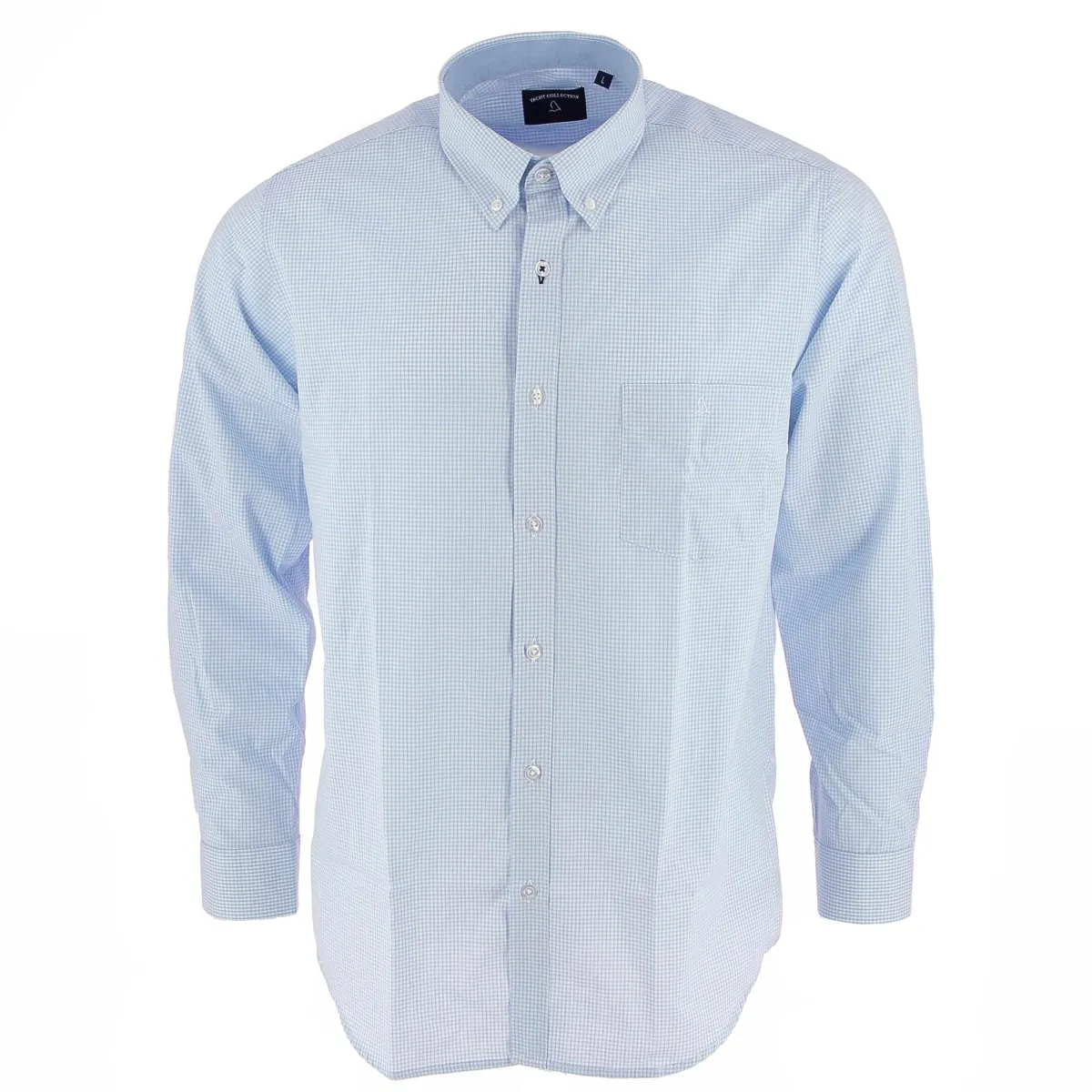Chemise homme YACHT COLLECTION Vichy bleu et blanc - Matière-noble 34.90€