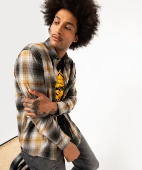 chemise manches longues a carreaux homme jaune chemise manches longues