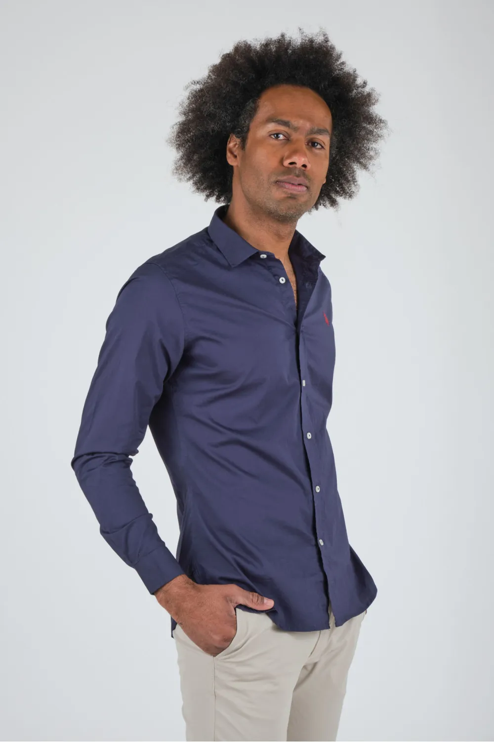 Chemise unie marine, US POLO ASSN - ZAM Marine 179 | Cesare Nori
