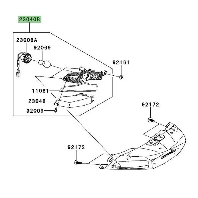 Clignotant arrière Kawasaki GTR 1400 (2008-2016) | Moto Shop 35