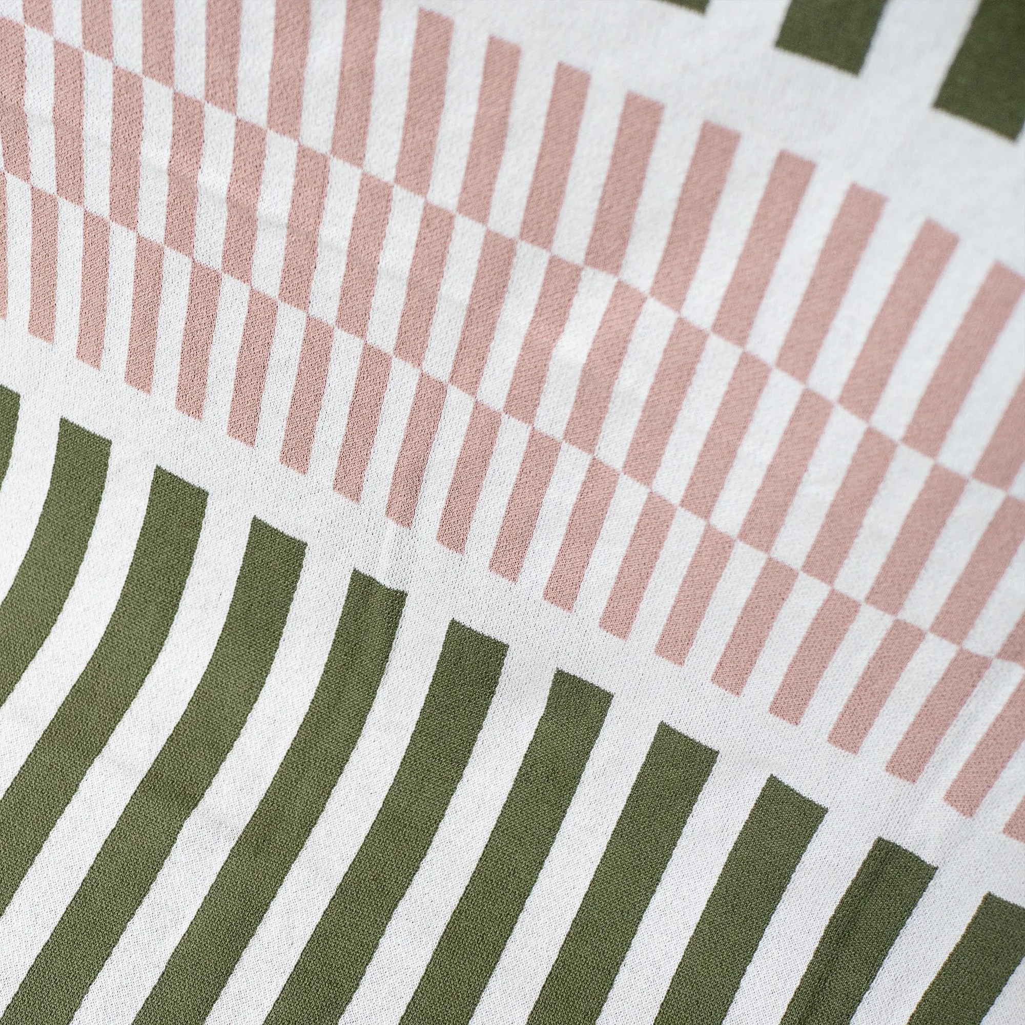 Couverture / Plaid - Tricoté Rayure Vert