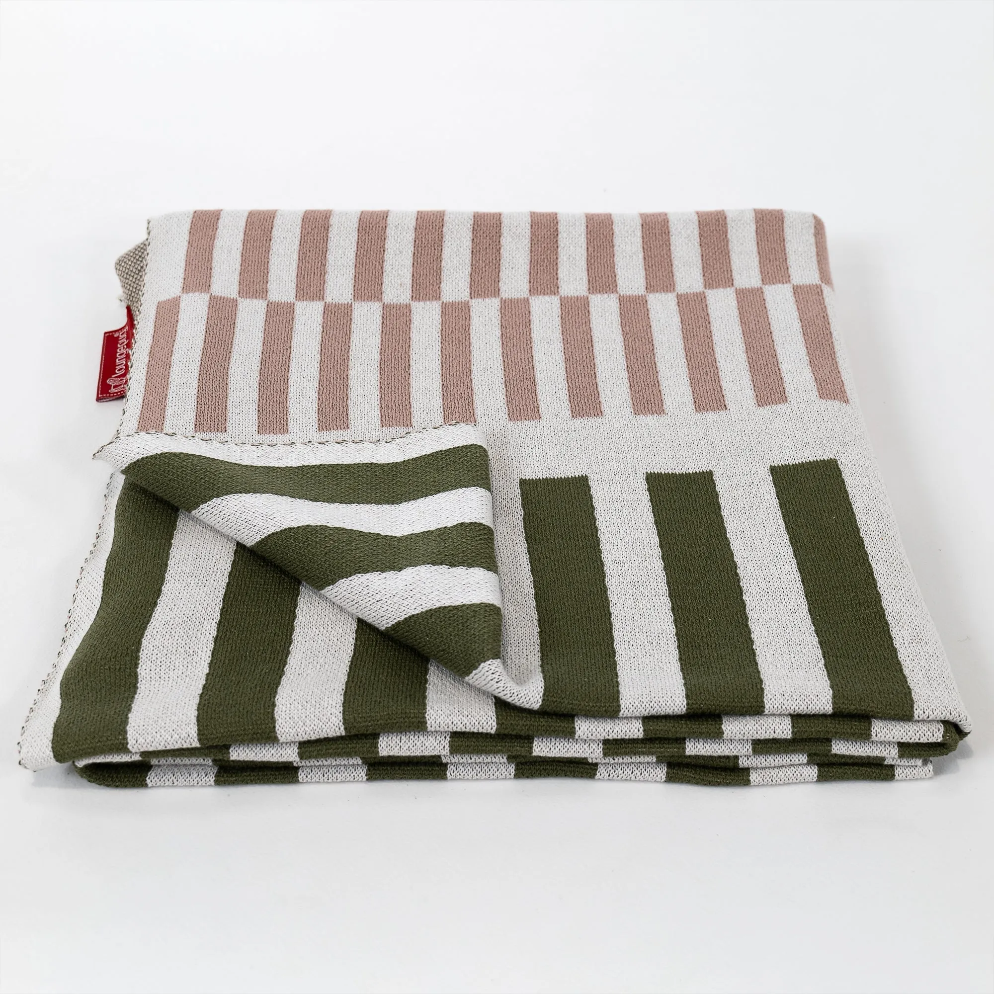 Couverture / Plaid - Tricoté Rayure Vert