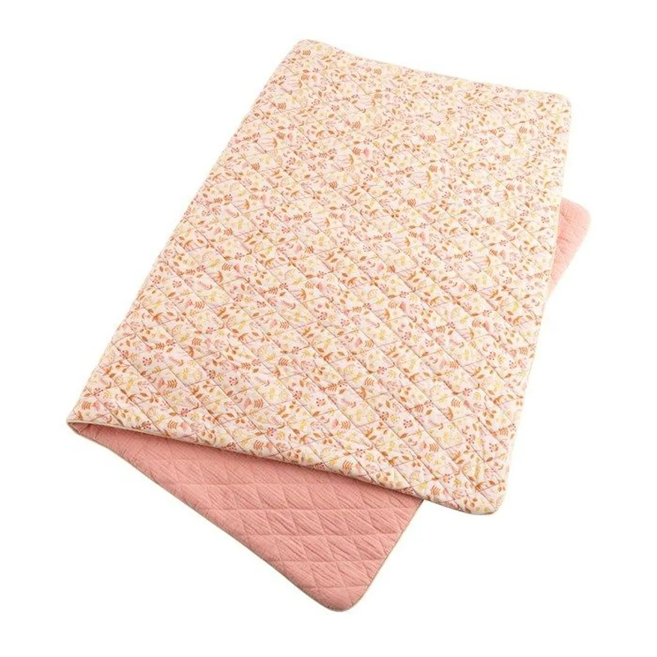 Couvre lit bébé en coton rose rose - Sauthon