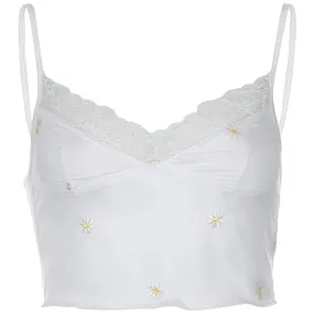 Crop Top Blanc Dentelle