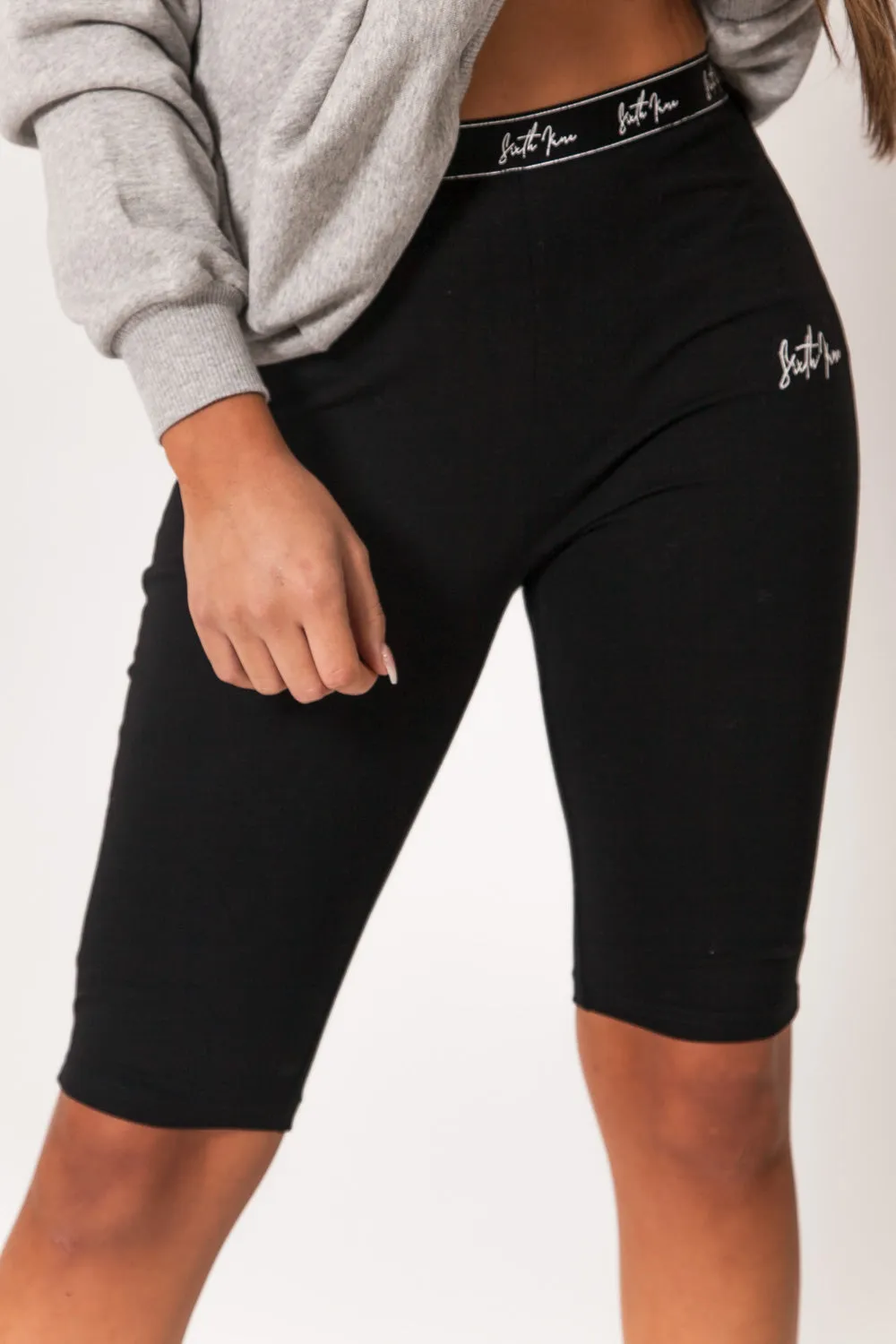 Cycliste bande logo signature noir noir