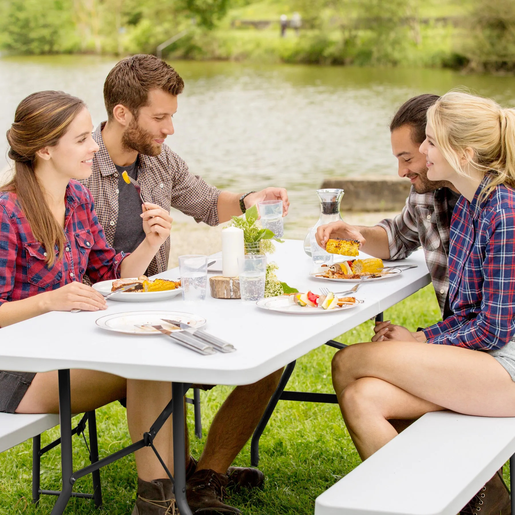 Ensemble de table de camping pliable