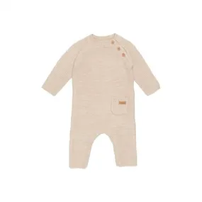 Grenouillère en tricot sable 3 mois