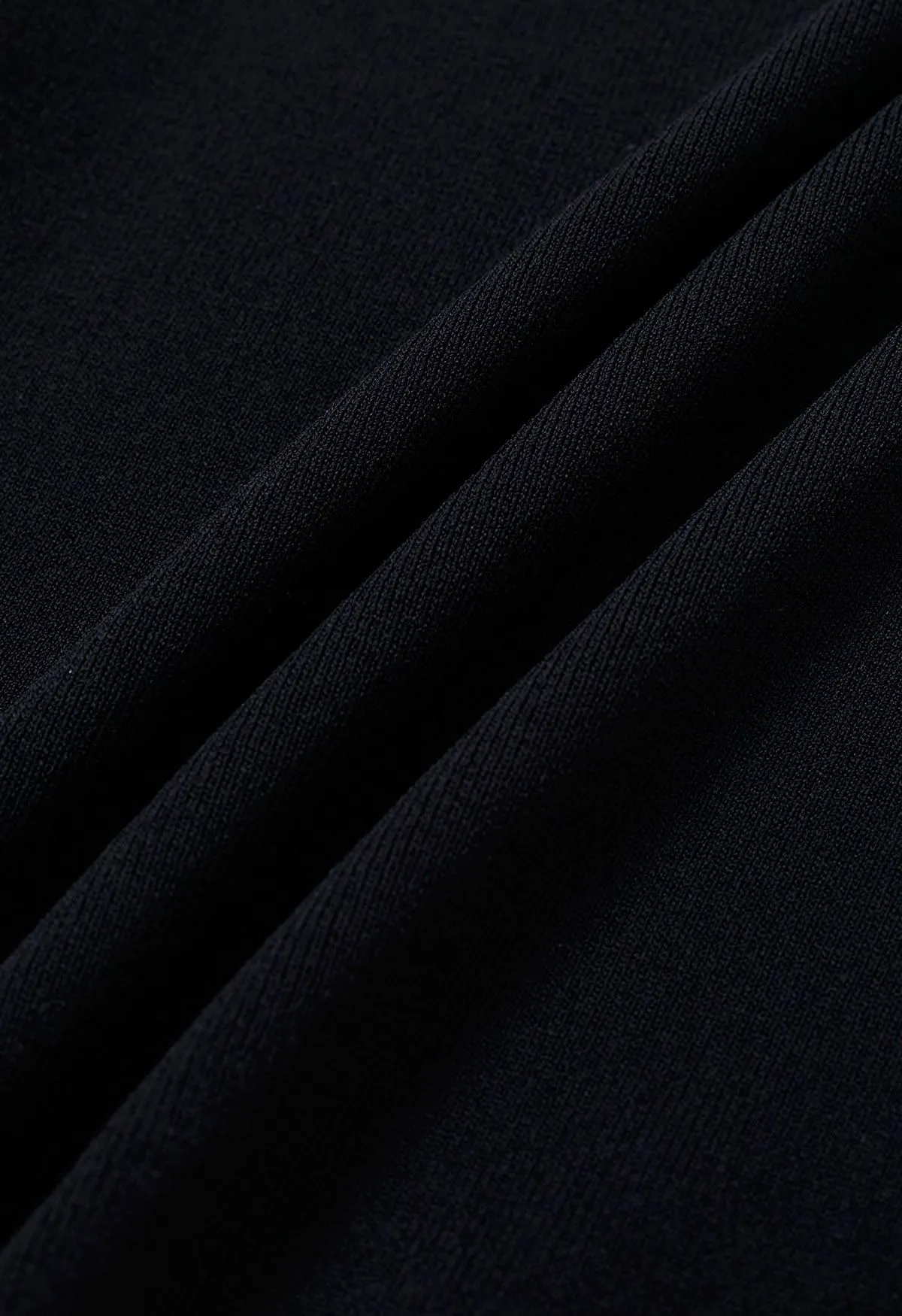 Haut en tricot à encolure carrée épissé en dentelle en noir