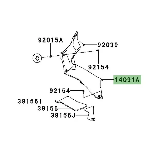 Intérieur tête de fourche Kawasaki GTR 1400 (2008-2009) | Moto Shop 35