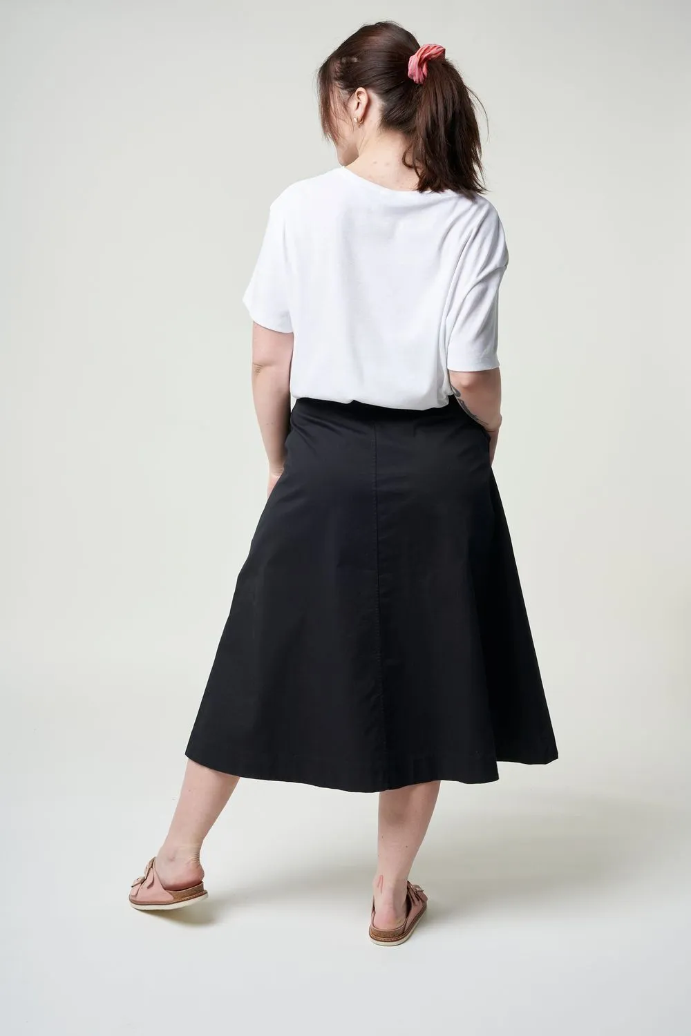 Jupe longue noire en coton bio - keanaa black femme - Armedangels