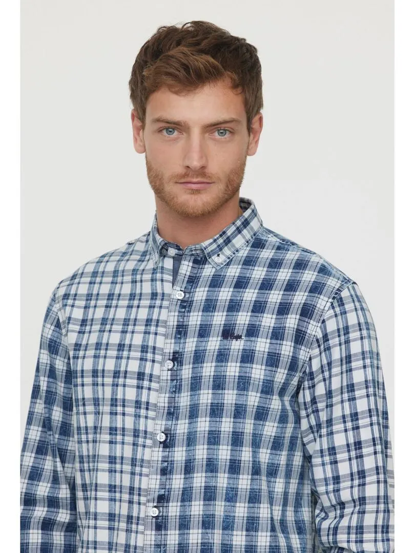 Lee Cooper - Chemise manches longues coton comfort DALOG - Bleu marine