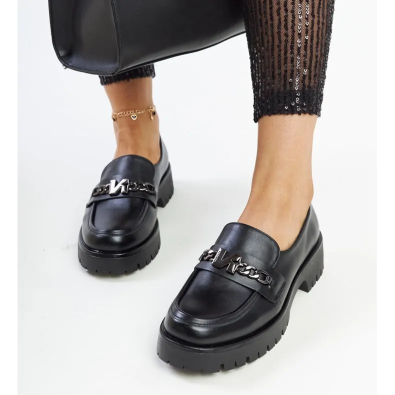 Mocassins Vinceza en cuir noir le noir
