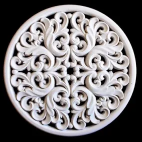 Moule silicone applique rond déco fleur feuille 49cm pour pâte polymère fimo plâtre wepam cire savon argile