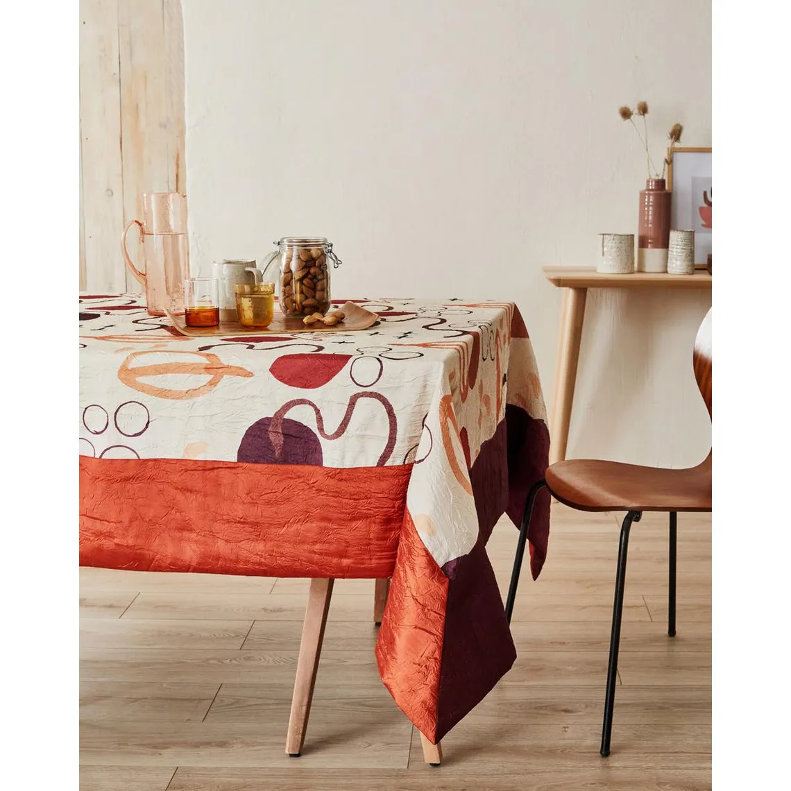 Nappe Carrée avec Bordure Marron   | 3 Suisses