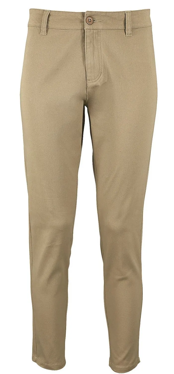 pantalon toile stretch femme - 01425 7-8ème - beige chataigne 