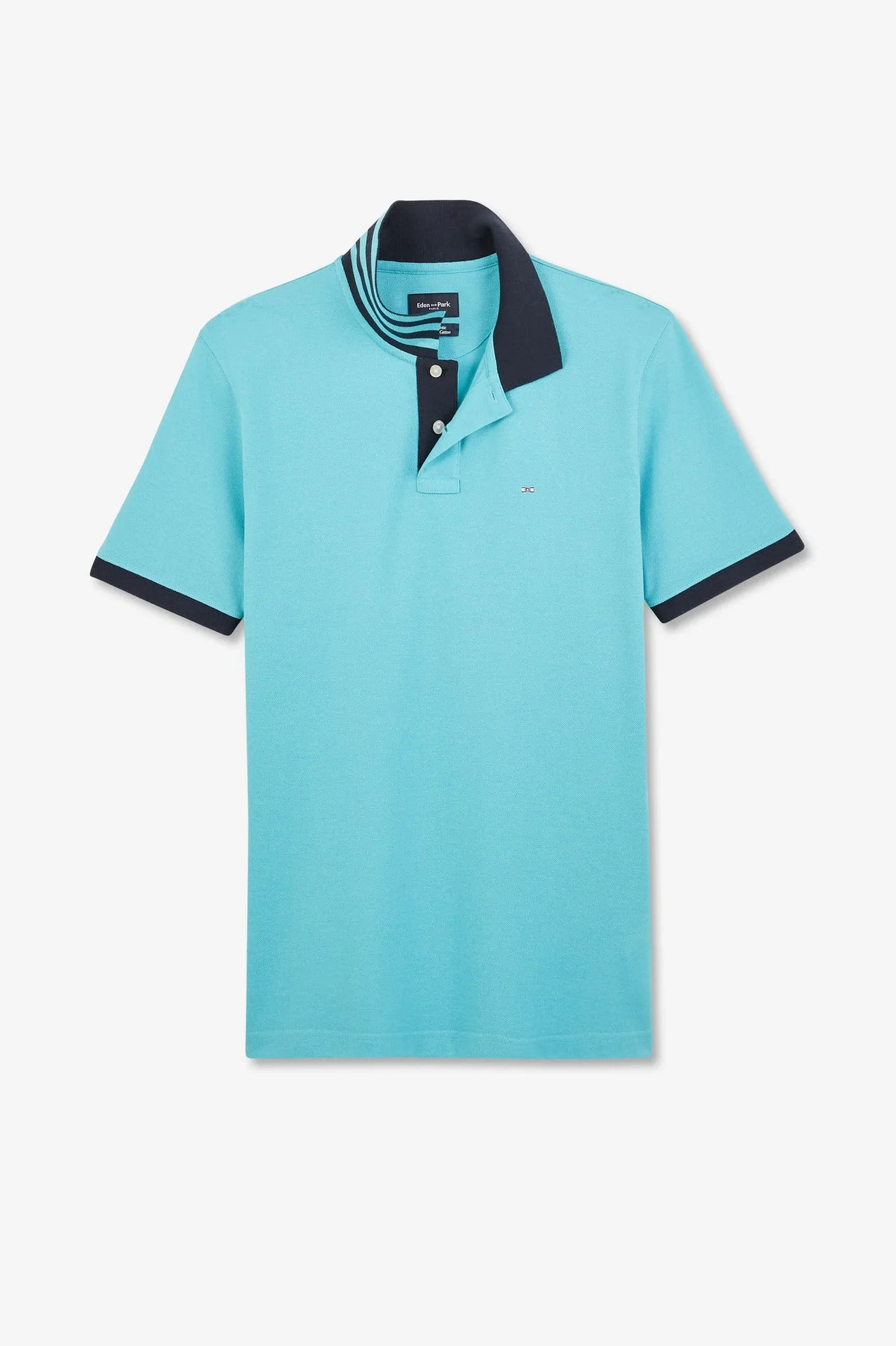 Polo bleu turquoise manches courtes