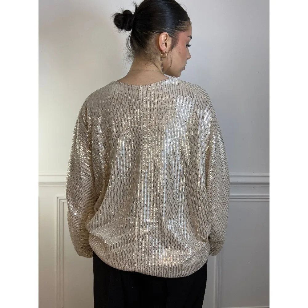 Pull Sequin Beige