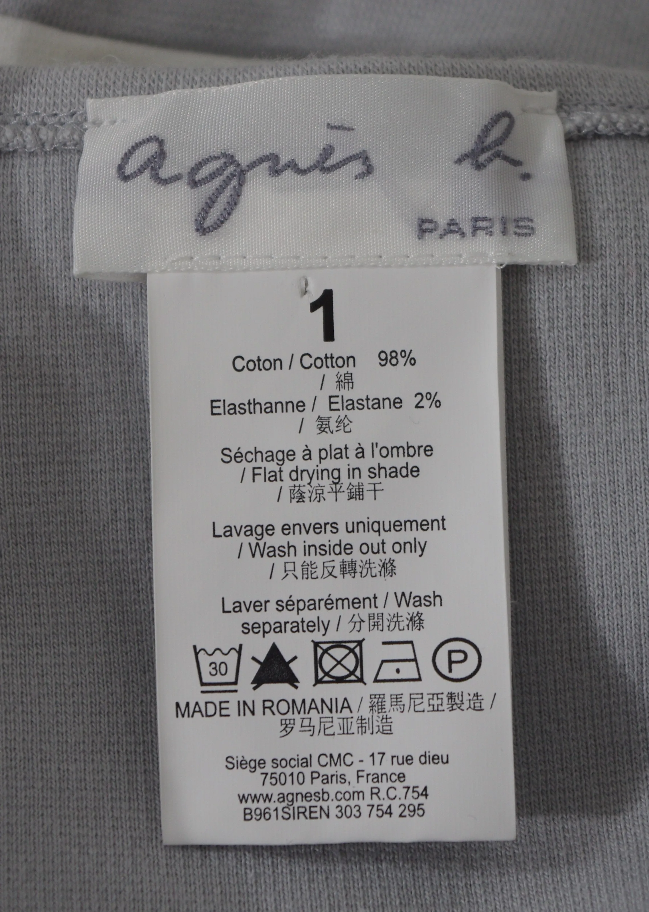 Robe grise et blanche chic - agnès b. Paris - T1