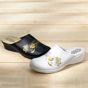 Sabots cuir imprimé