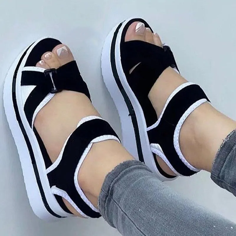 Sandale compensée à talons légers pour Femmes - Spiry