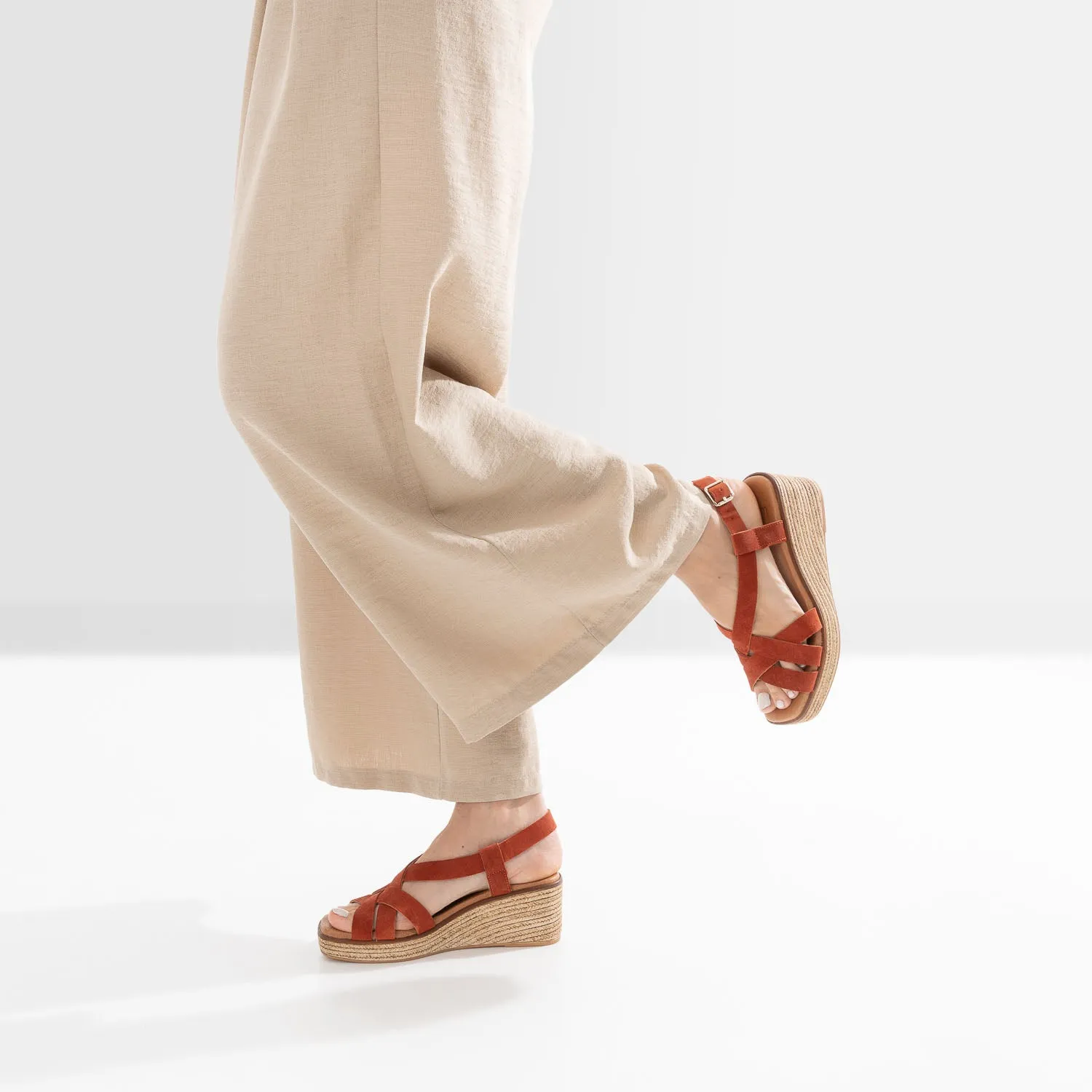 Sandale rouge en cuir - Eram Femme | ERAM