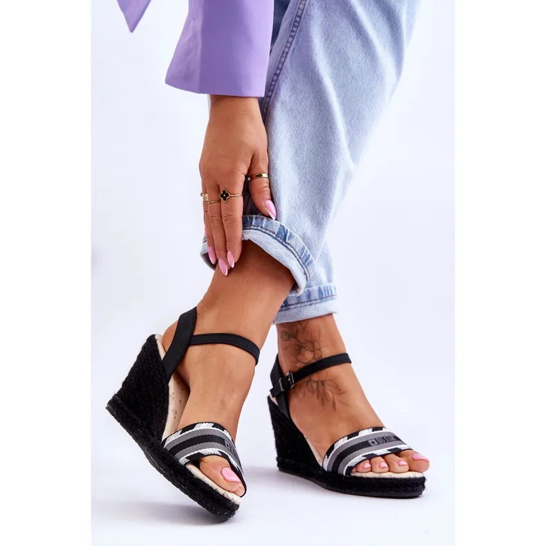 Sandales Compensées Confortables Femme Big Star LL274877 Noir le noir
