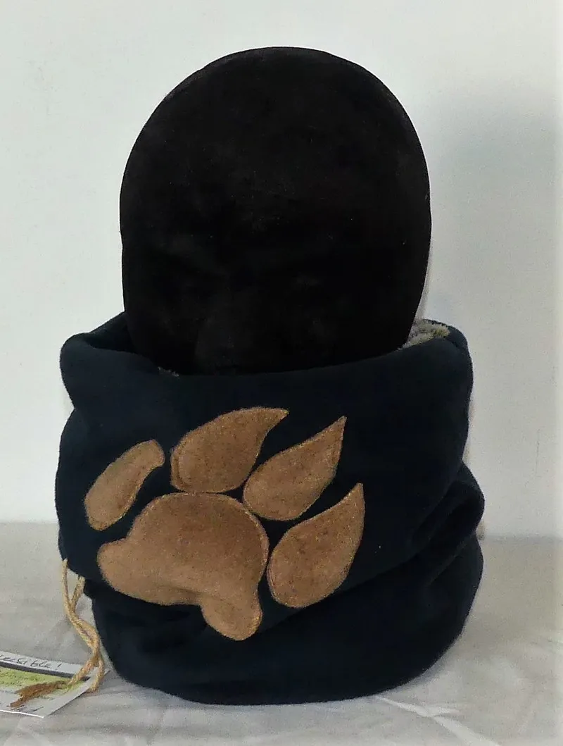 Snood en polaire velours marine et fausse fourrure 2/4 ans