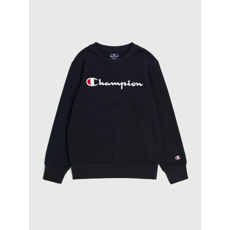 Sweat crewneck logo brodé noir enfant - Champion | wimod