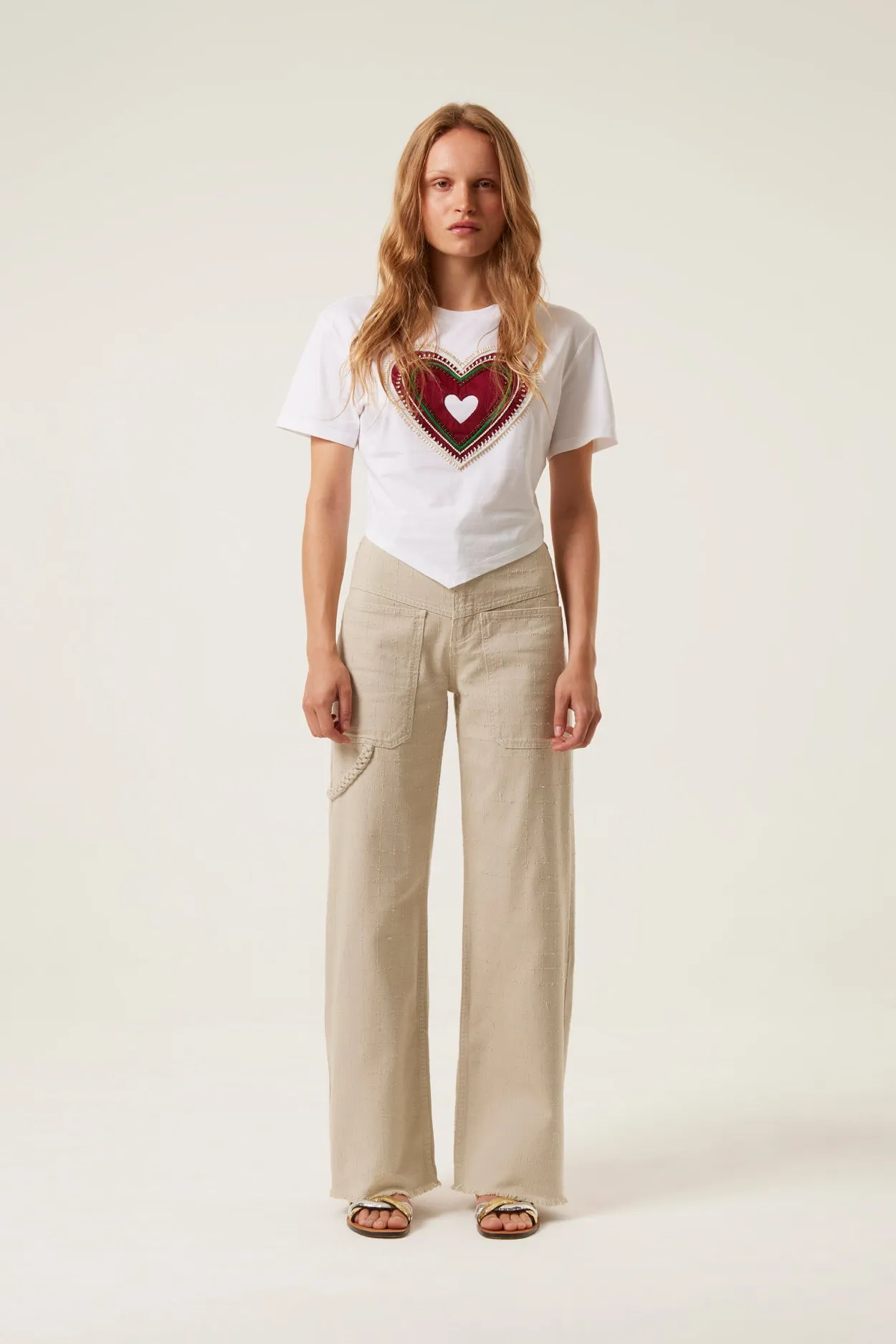 T-shirt brodé cur