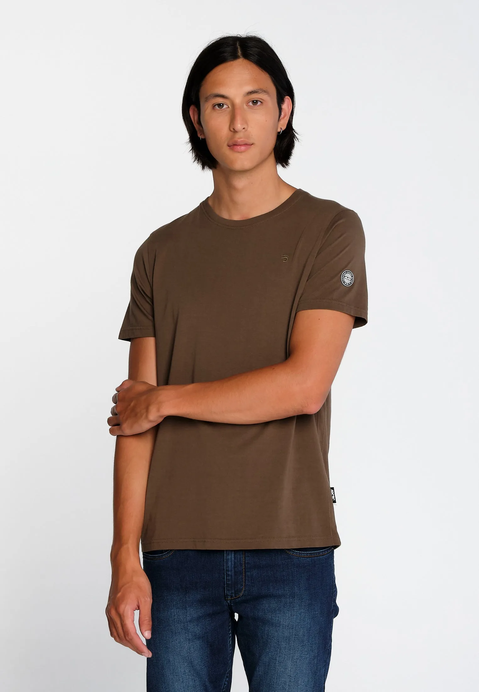 T-Shirt Essentials homme vert coupe droite en coton
