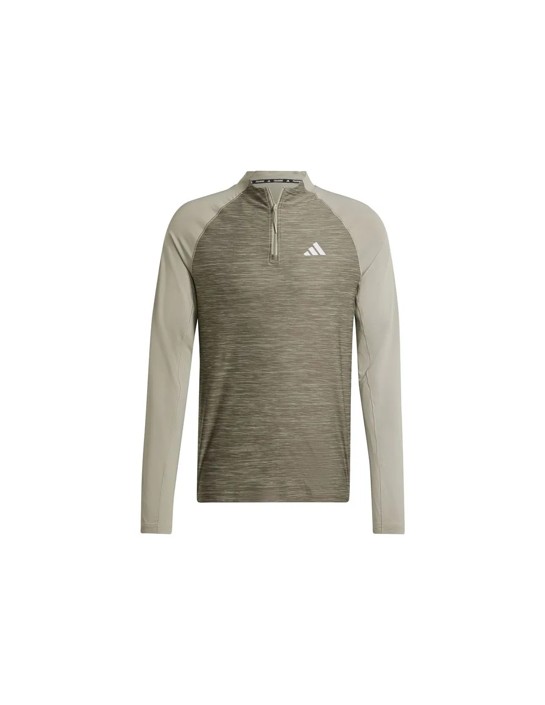 T-shirt Fitness Homme from Gym+ 3 Band 1/4Zip Brown