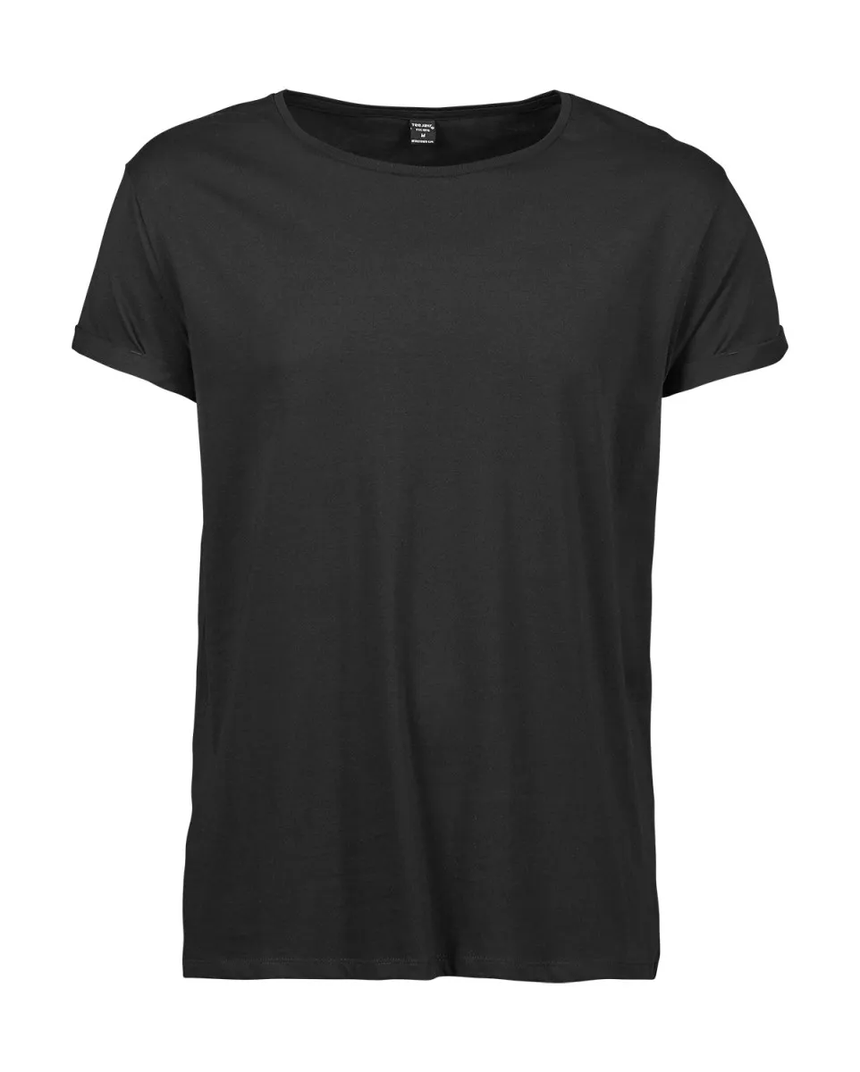 T-shirt manches courtes Homme - manches enroulées - 5062 - noir 