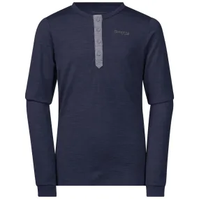 T-shirt Manches Longues Bergans Kids Myske Wool Shirt Navy Melange/Solid Dark Grey
