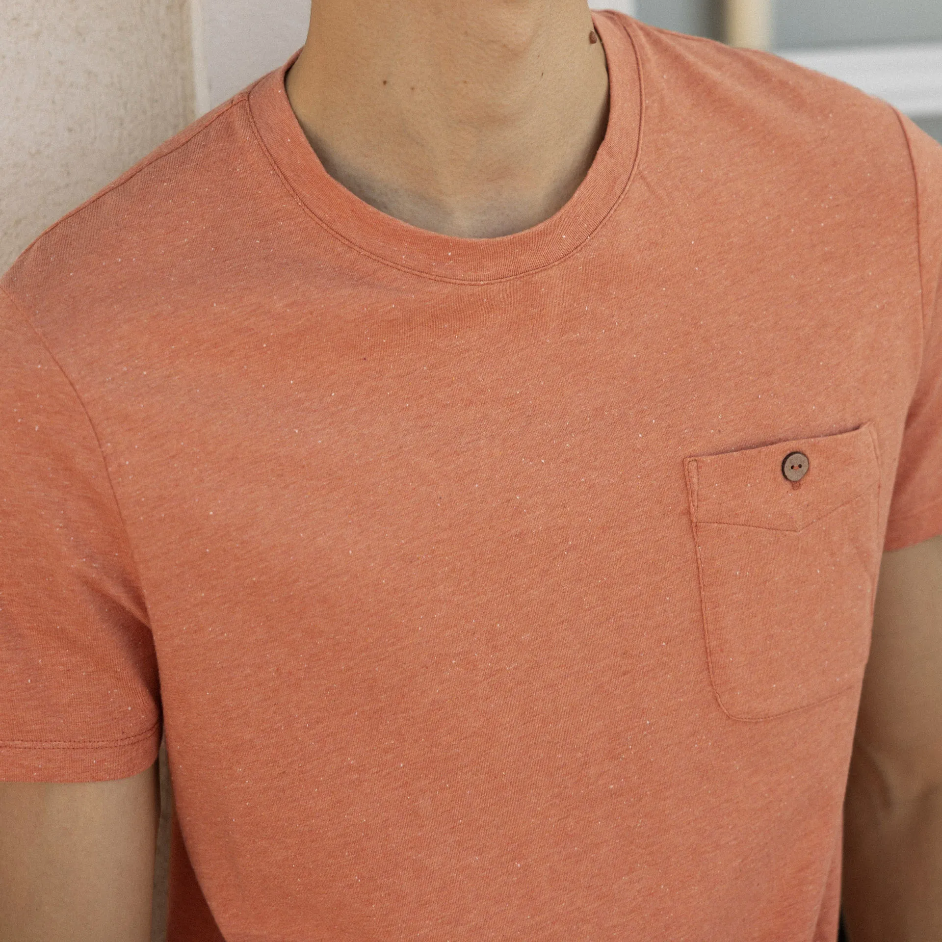 T-shirt orange chiné OLONNE - FAGUO